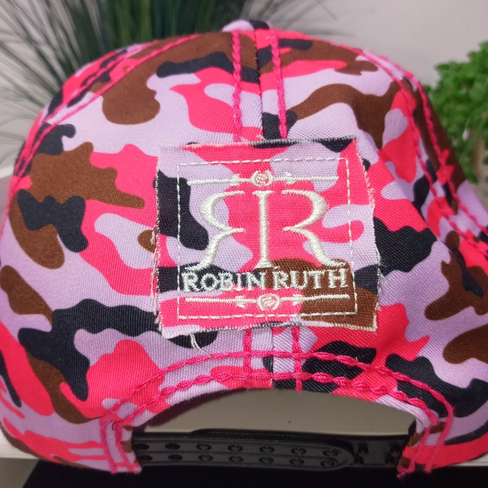 NWOT Robin Ruth NYC Pink Camouflage Adjustable Cap - Picture 4 of 6